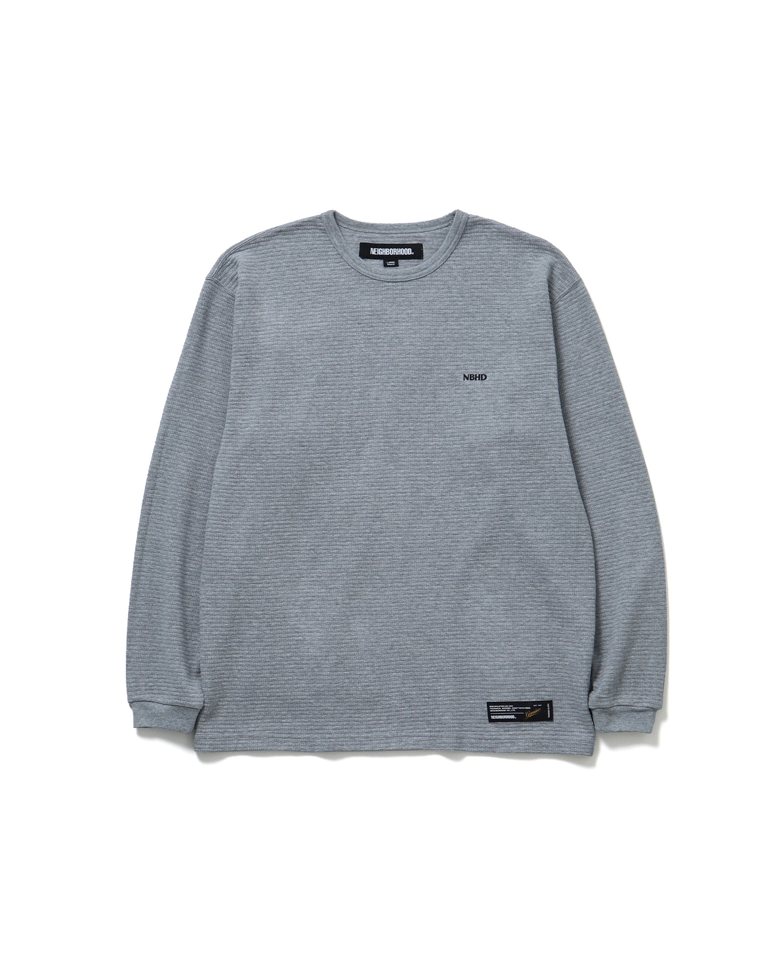 WAFFLE FABRIC CREWNECK LS-2