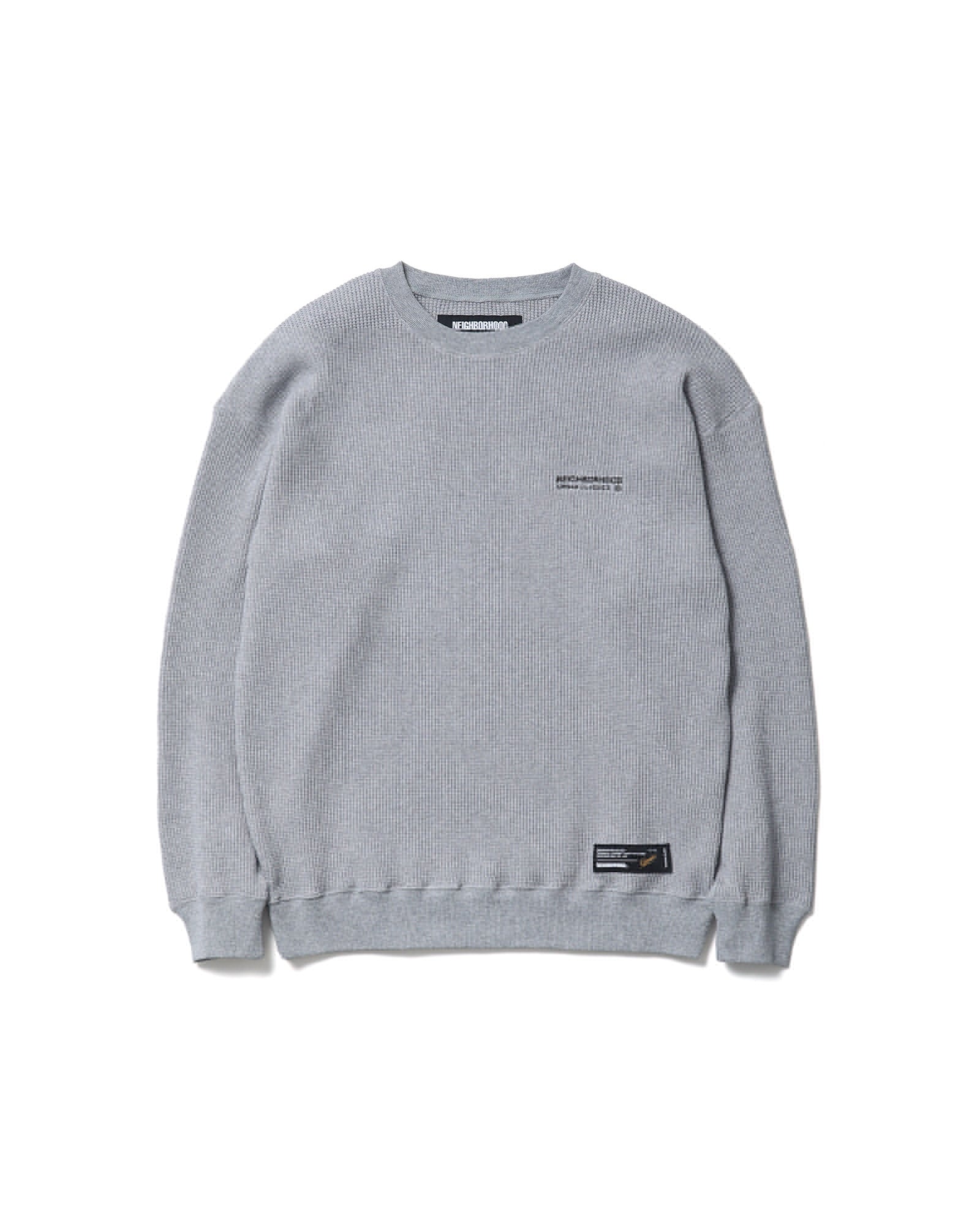 WAFFLE FABRIC CREWNECK LS-1