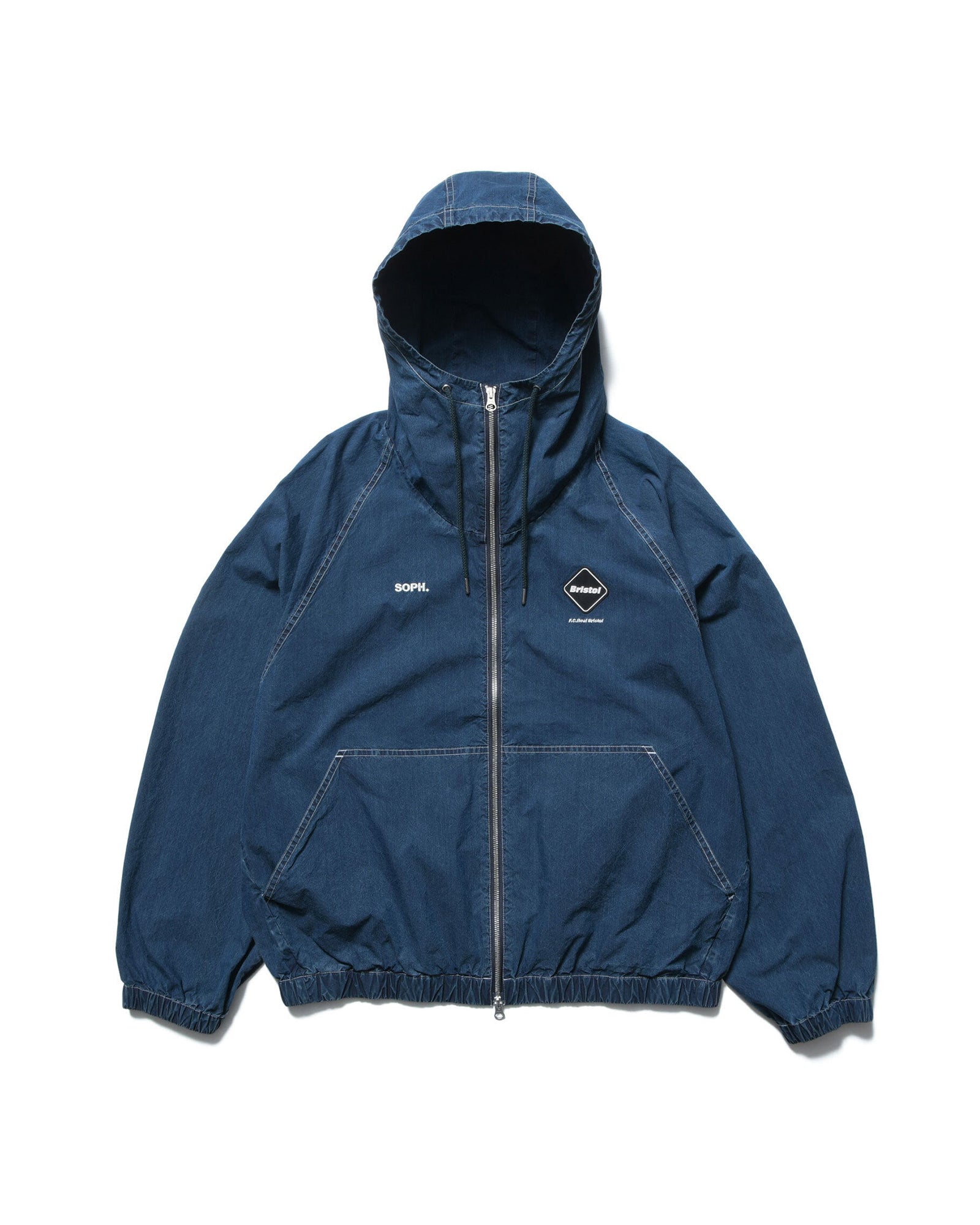WASHED CRISP DENIM HOODED BLOUSON