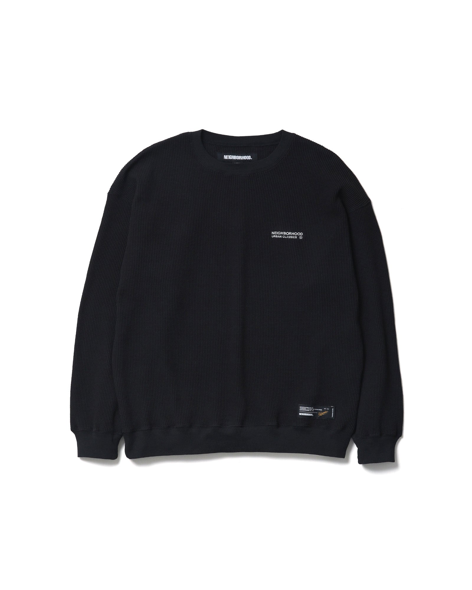 WAFFLE FABRIC CREWNECK LS-1