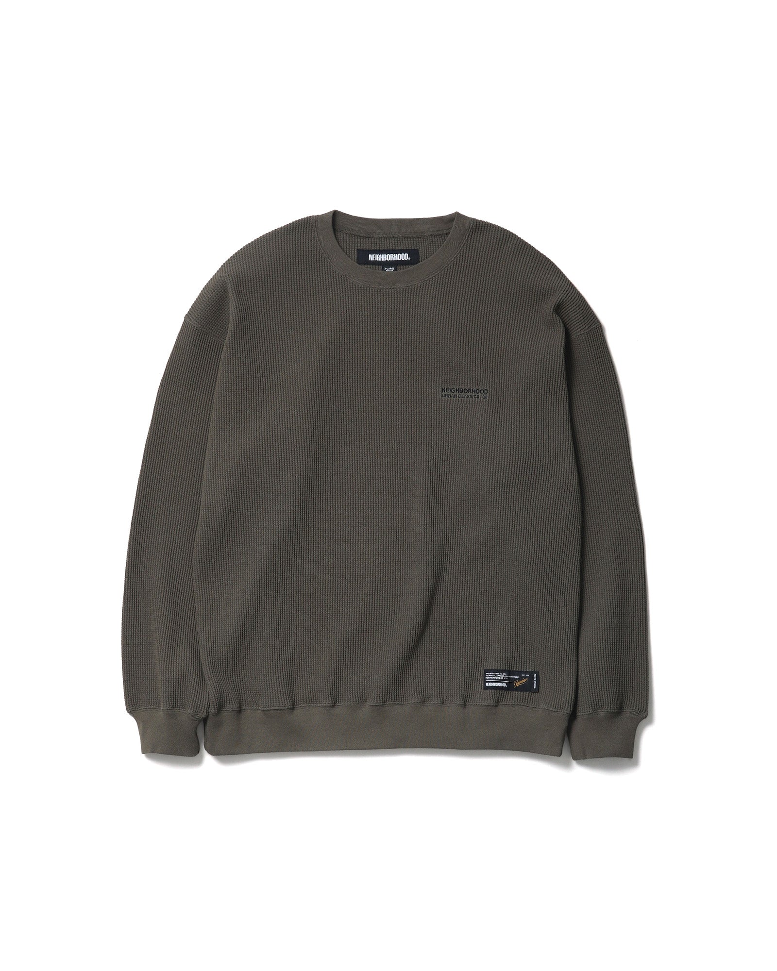 WAFFLE FABRIC CREWNECK LS-1